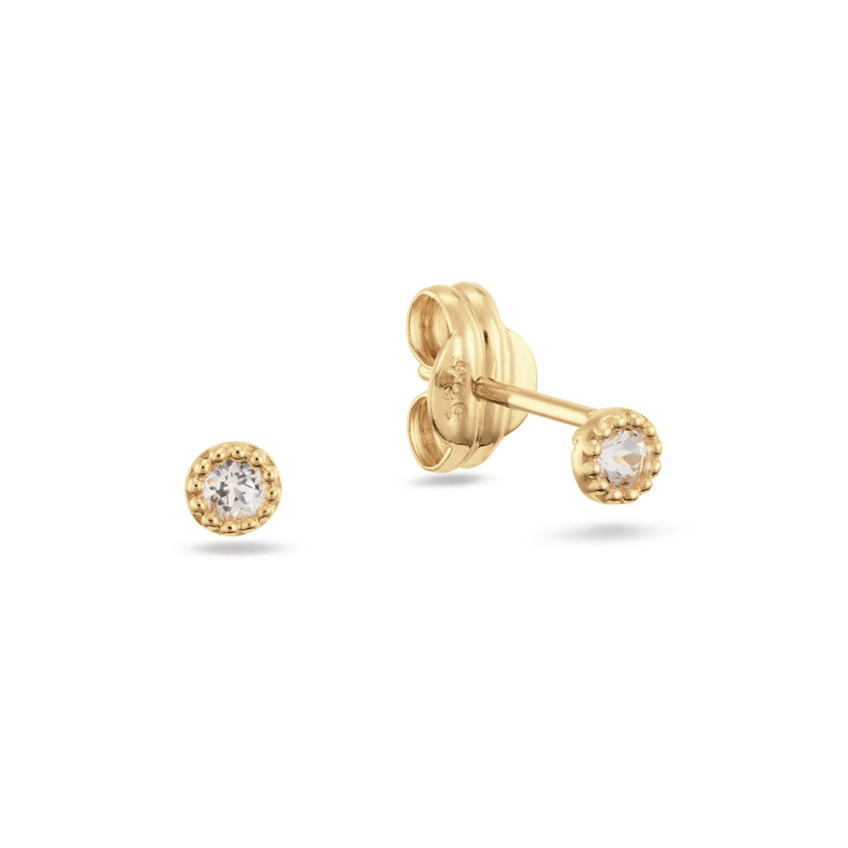 Jackie Gold Grimaldi White Topaz Studs naušnice 