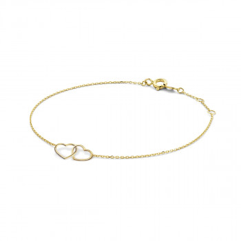 Jackie Gold Double Heart narukvica 