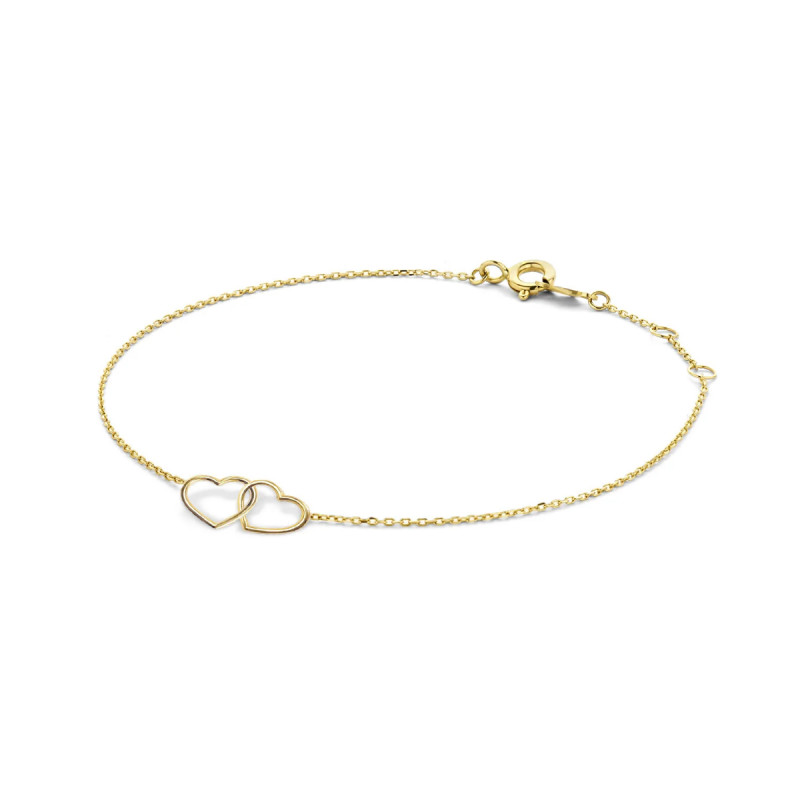 Jackie Gold Double Heart narukvica 