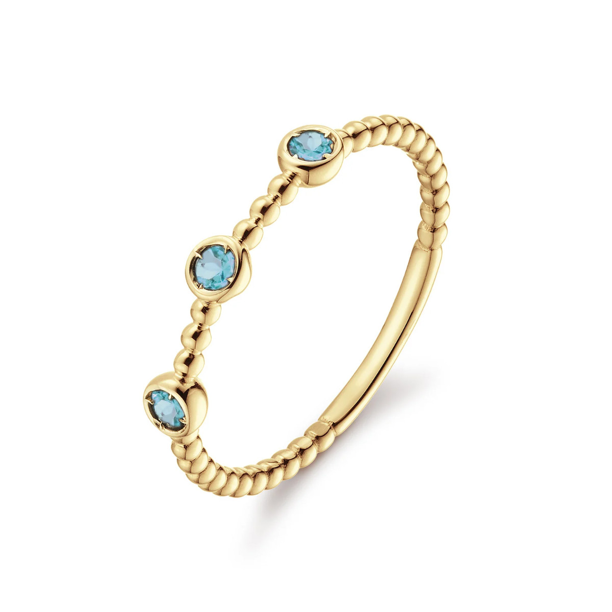 Jackie Gold Triple London Blue Topaz prsten 