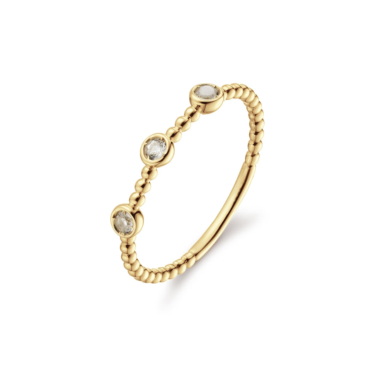 Jackie Gold Triple White Topaz prsten 