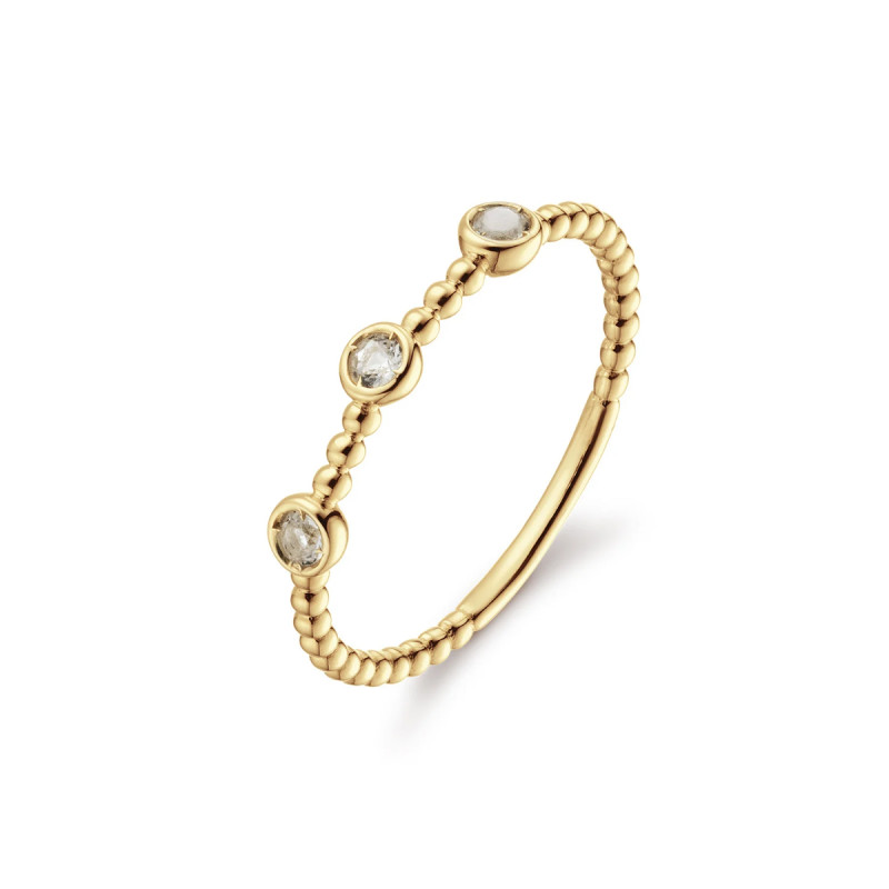 Jackie Gold Triple White Topaz prsten 