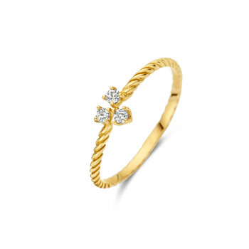 Jackie Gold Triangle White Topaz prsten 